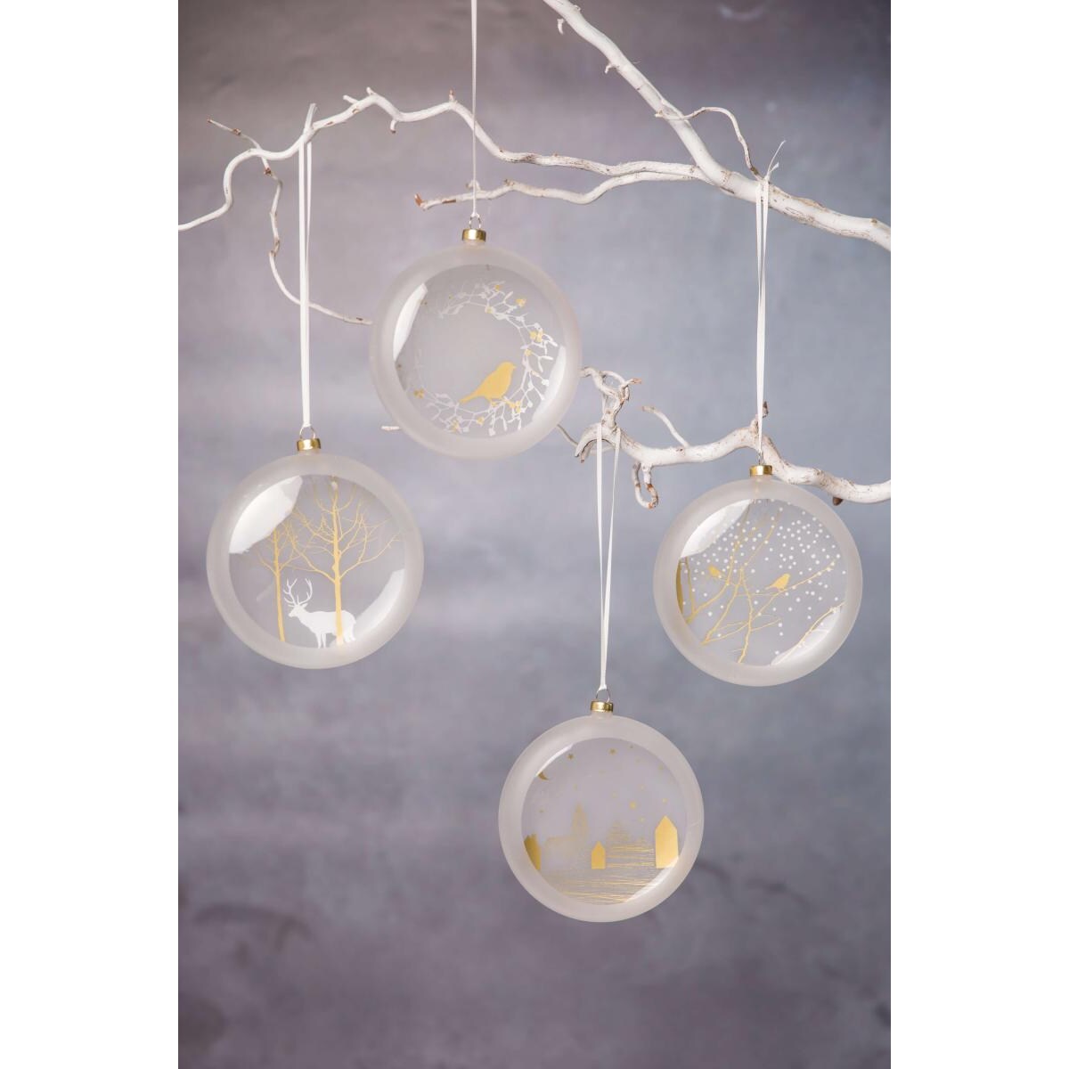 Szklana bombka - sikorka 10 cm