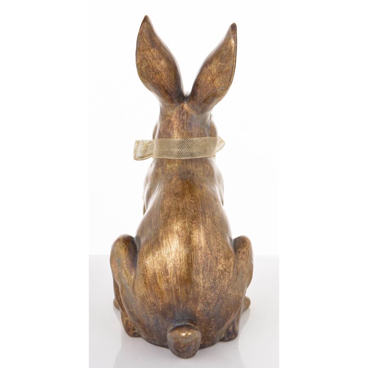 Dekoracja - złoty królik 47,5x19x27 cm ANNORA-2 z ażurową wstążeczką