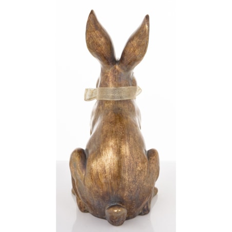 Dekoracja - złoty królik 47,5x19x27 cm ANNORA-2 z ażurową wstążeczką