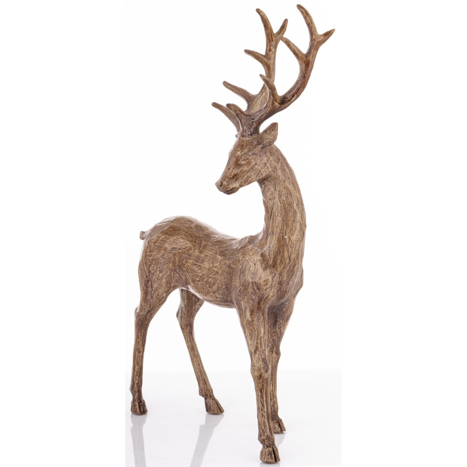 Dekoracja - figurka stojącego jelenia 46x10x28 cm MAGRO