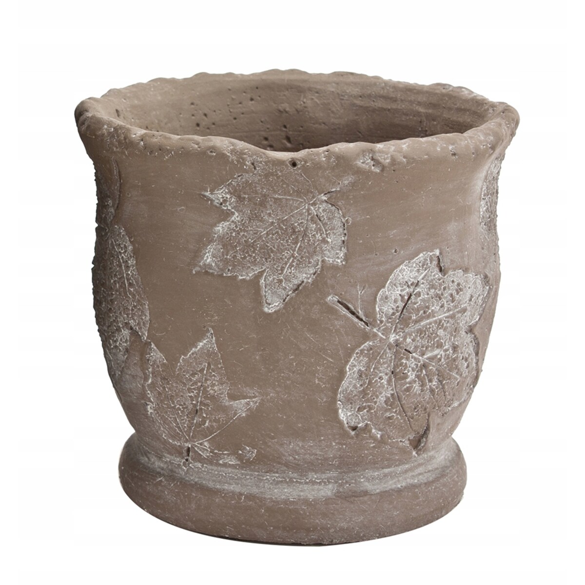 DONICA Z LIŚĆMI betonowa beżowa śr. 12cm