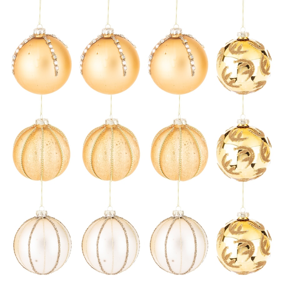 Bombki szklane 3 szt. złote i 1 srebrna Ø 10 cm MABBOLA