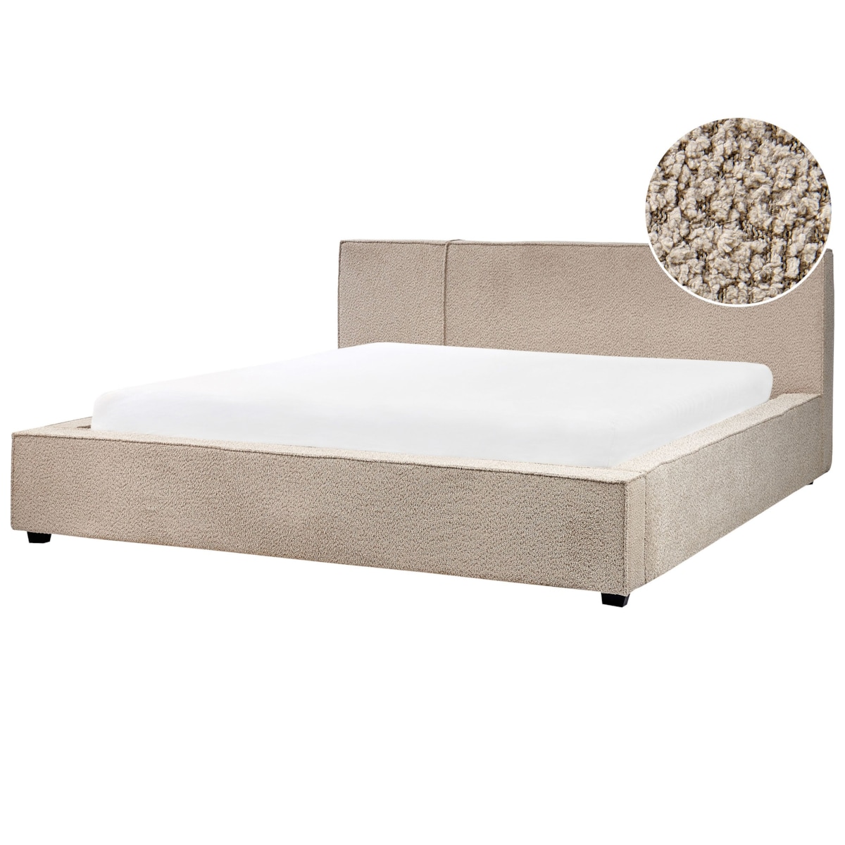 Łóżko boucle 180 x 200 cm beżowoszare MIRANDE