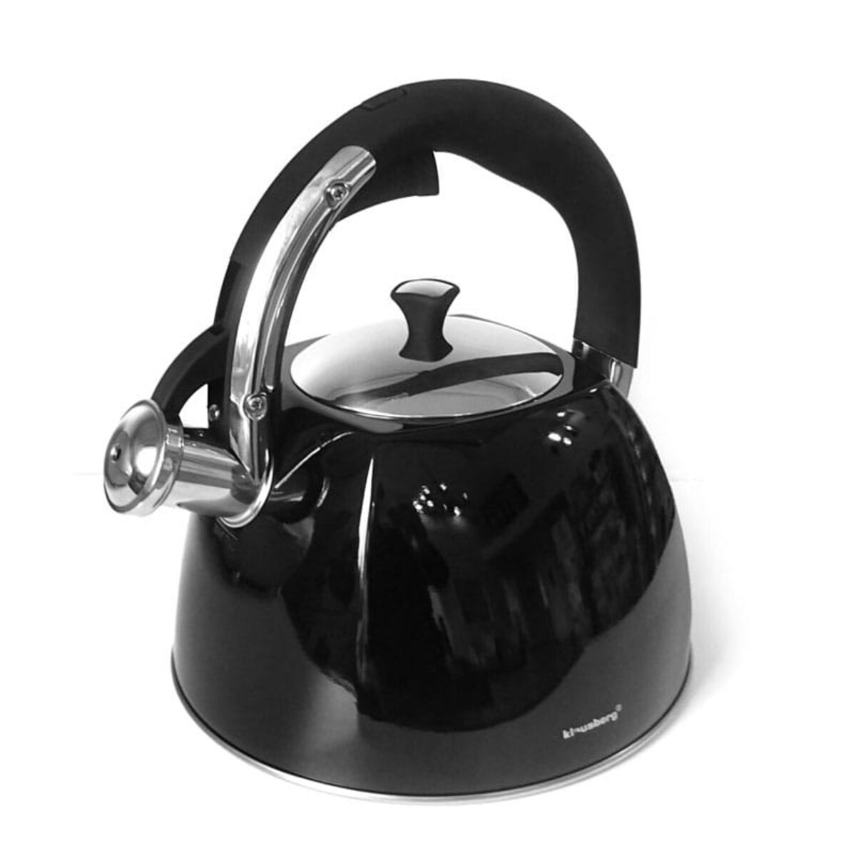 Czajnik stalowy z gwizdkiem 2.2L czarny połysk KLAUSBERG