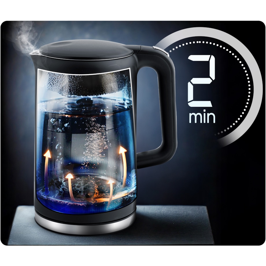 Czajnik elektryczny Berdsen 1,7l panel dotykowy regulacja temperatury 2200W czarno-srebrny
