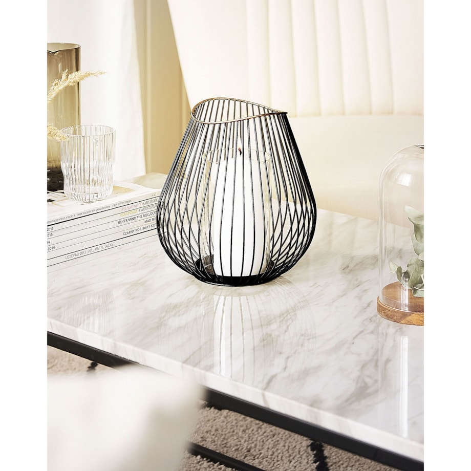 Lampion metalowy 22 cm czarny THURSTON