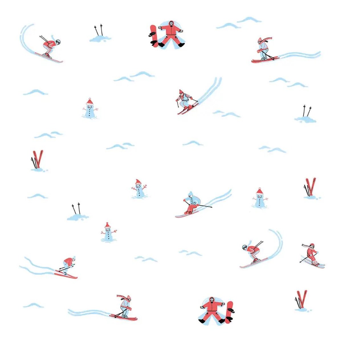 Poduszka świąteczna -Narciarze