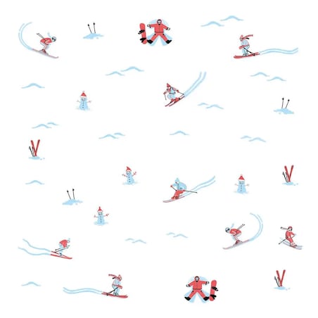 Poduszka świąteczna -Narciarze