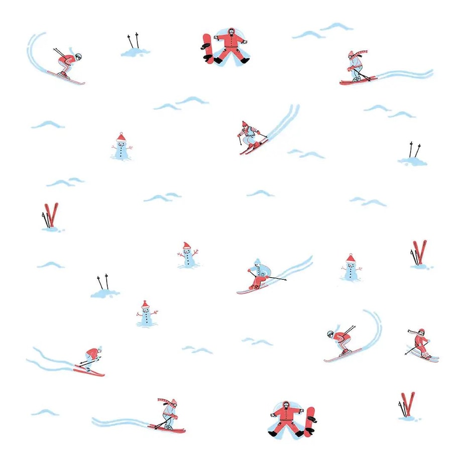 Poduszka świąteczna -Narciarze