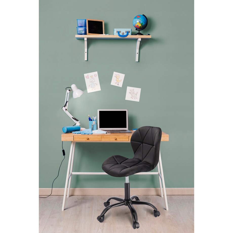 Krzesło biurowe welurowe ENDO czarne