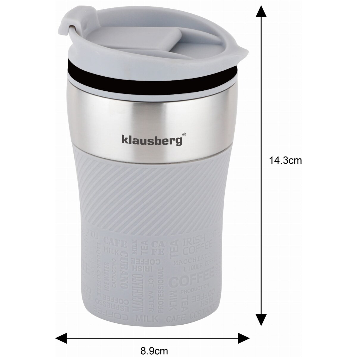 Kubek termiczny mały 280ml KLAUSBERG szary