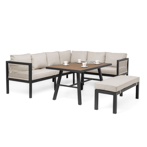 Meble ogrodowe aluminiowe narożnik stół PORTOFINO beżowe