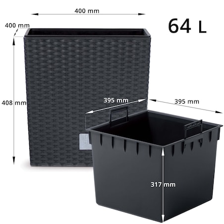 Donica Ratanowa Ogrodowa Na Taras Balkon Niska 64L