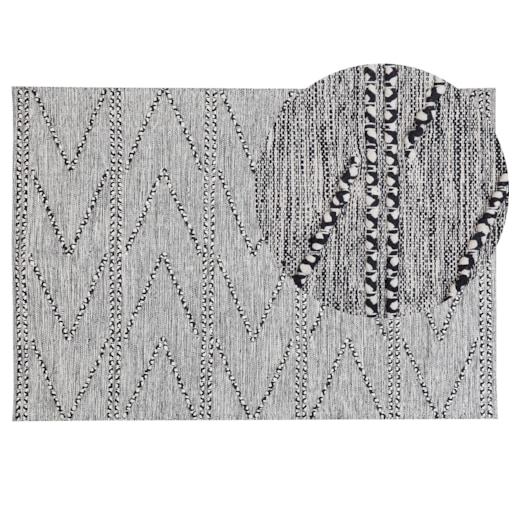 Dywan bawełniany 140 x 200 cm czarno-biały TERMAL