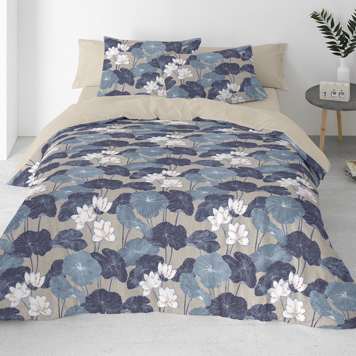Komplet pościeli bawełnianej Lotus Serenity 160x200 cm, 160x200 cm