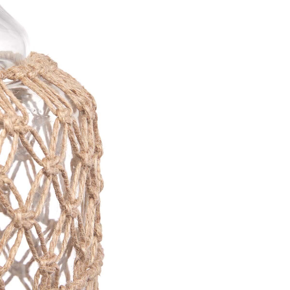 Ozdobna butelka w plecionce ze sznurka