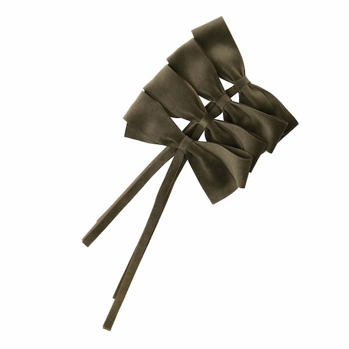 Aksamitne kokardki Brown Bows - 6 sztuk