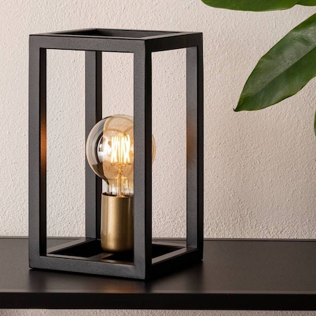 Lampka stojąca klatka metalowa VIGO 50247 Sigma loft nocna czarna