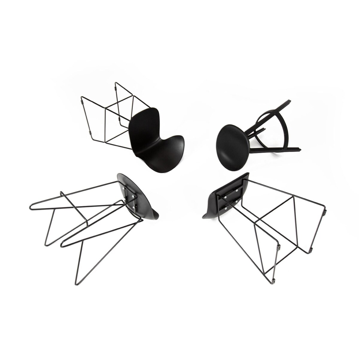 Krzesło barowe ROLF PC-148A czarne 66 cm - polipropylen, King Home