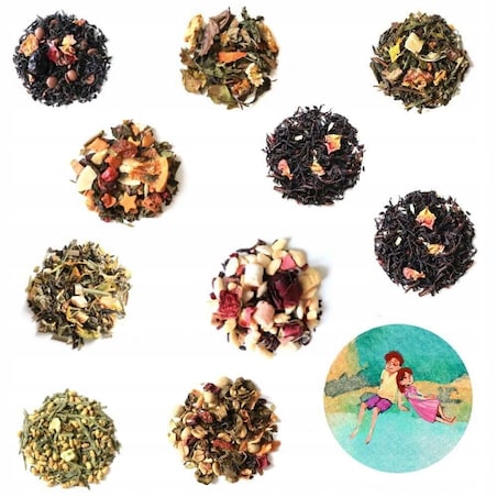 BOX prezentowy "Mam czas na..." - zestaw herbat sypanych świeca sojowa kubek z zaparzaczem - prezent upominek dla kobiety faceta mężczyzny niej niego