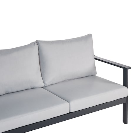 Sofa ogrodowa dla 3 osób KIATO Metal Jasnoszary
