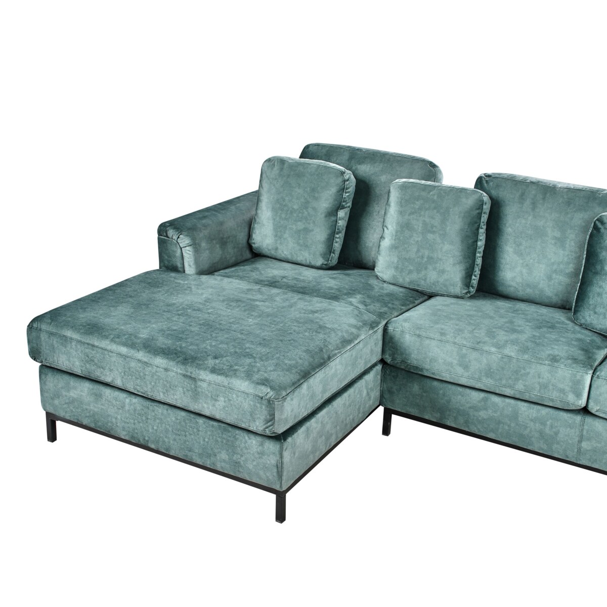 Narożnik prawostronny welurowy lazurowy OSLO