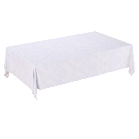 Obrus prostokątny 130 x 160 cm liście akantu na białym tle