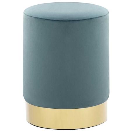 vidaXL Stołek, jasnoniebiesko-złoty, aksamit 28 x 36 cm