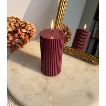 Świeca ekologiczna sojowa dekoracyjna kolumnowa "Burgundy Touch" 100x50mm