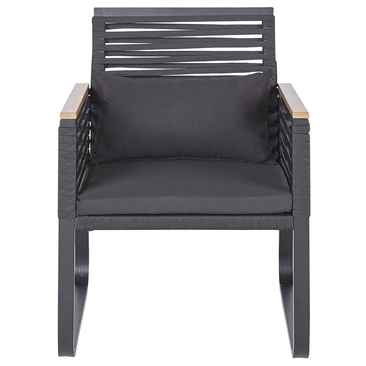 Krzesło ogrodowe Zestaw 2 Metal Czarny CANETTO