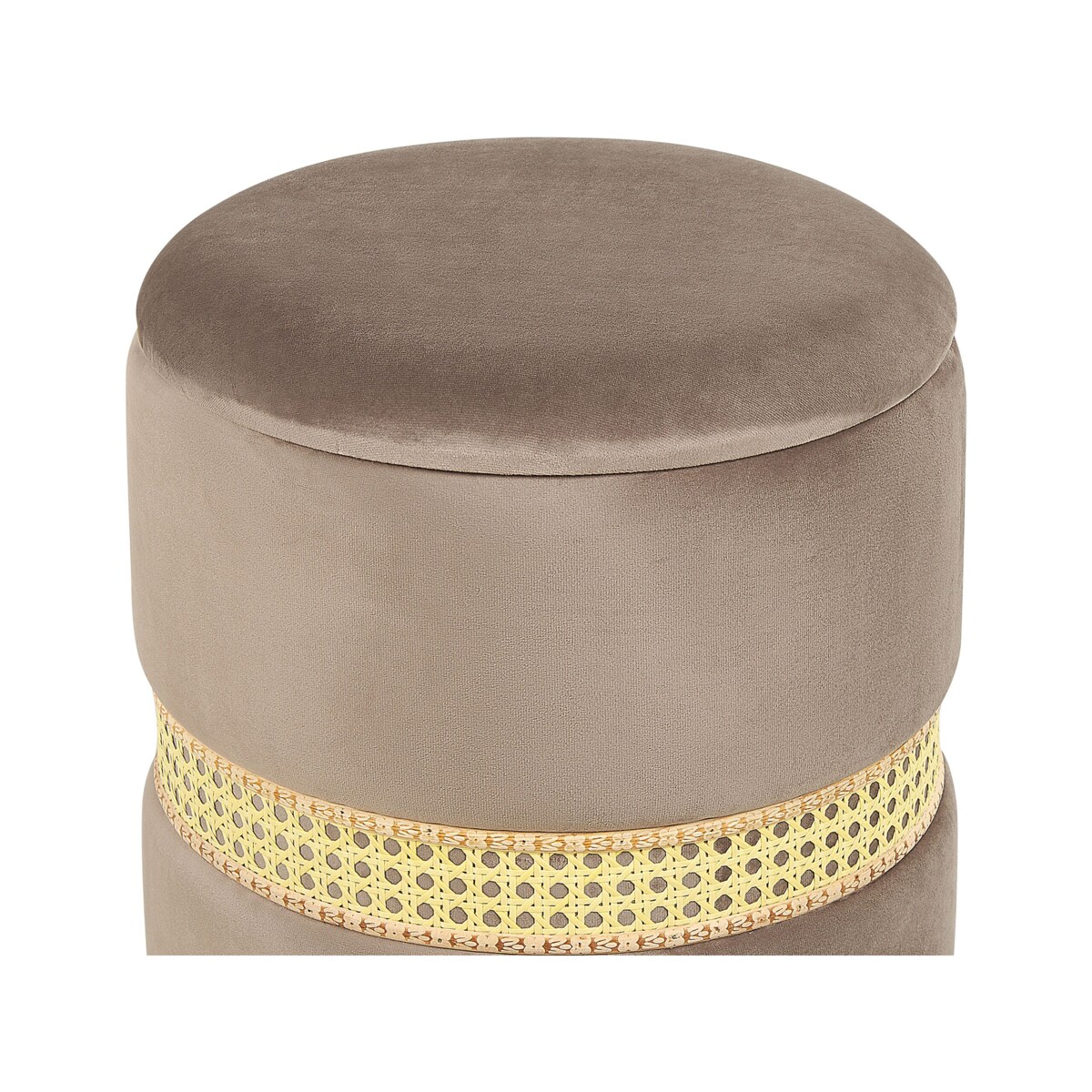 Zestaw 2 welurowych pufów ze schowkiem szarobeżowy MEDFORD