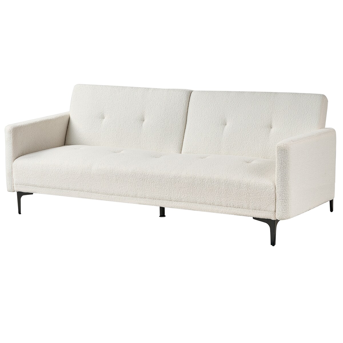 Sofa rozkładana dla 3 osób LUCAN Boucle Złamana biel