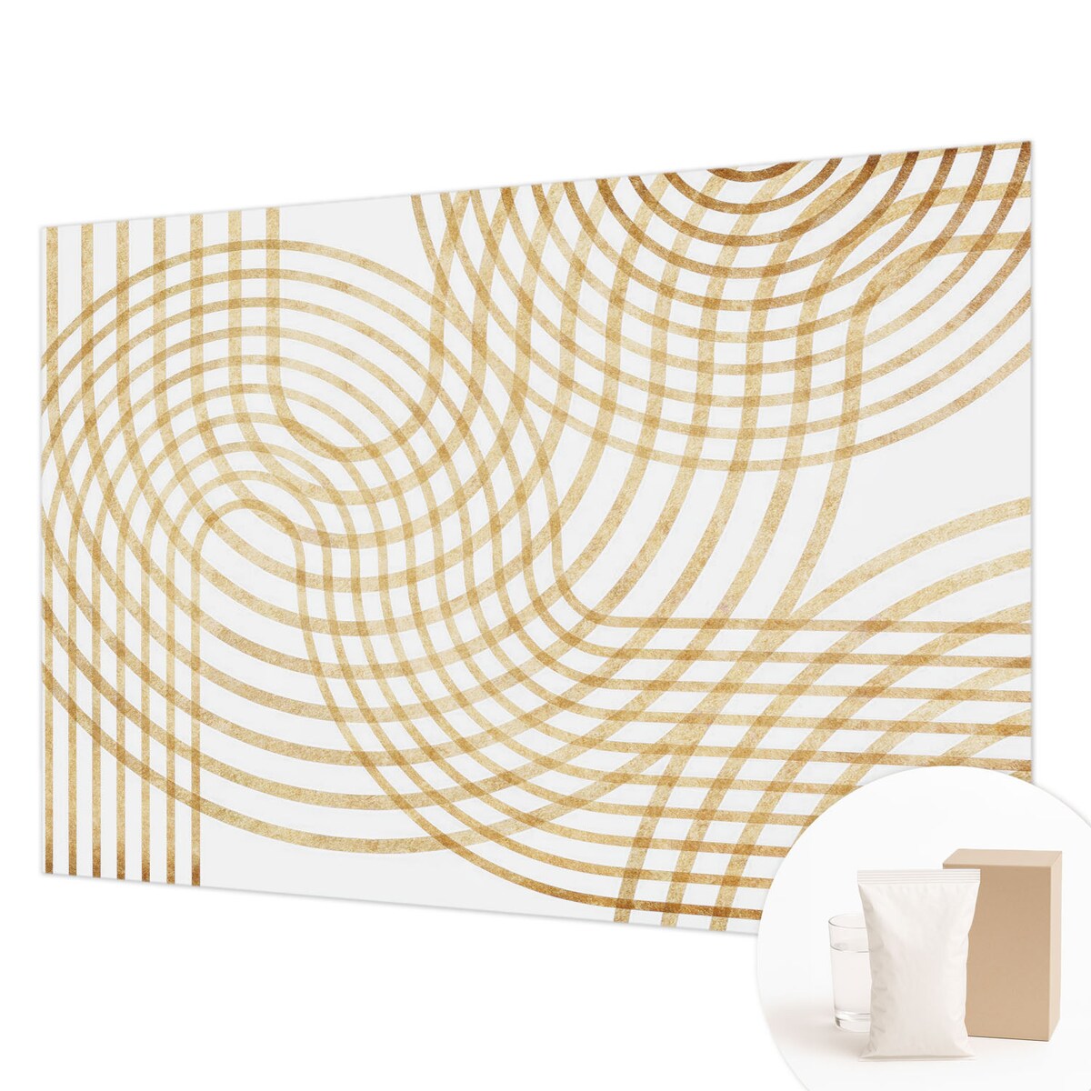 Fototapeta flizelinowa 208x146 cm - Geometryczne sploty, tapeta ścienna biała