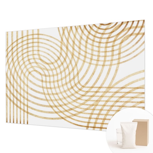 Fototapeta flizelinowa 208x146 cm - Geometryczne sploty, tapeta ścienna biała