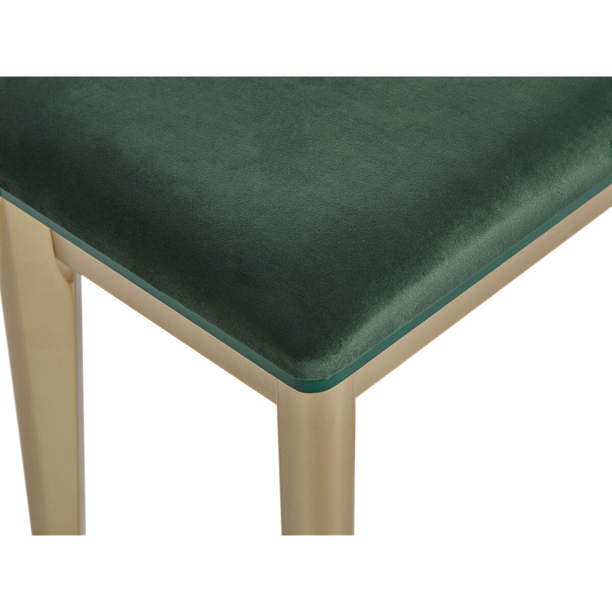 Toaletka 4 szuflady lustro LED ze stołkiem zielono-złota FEDRY