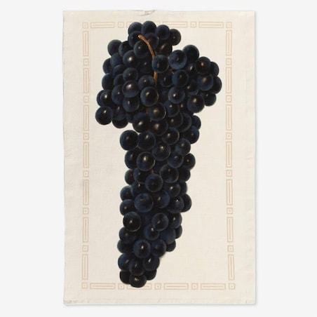 Lniany ręcznik kuchenny - czarne winogorno