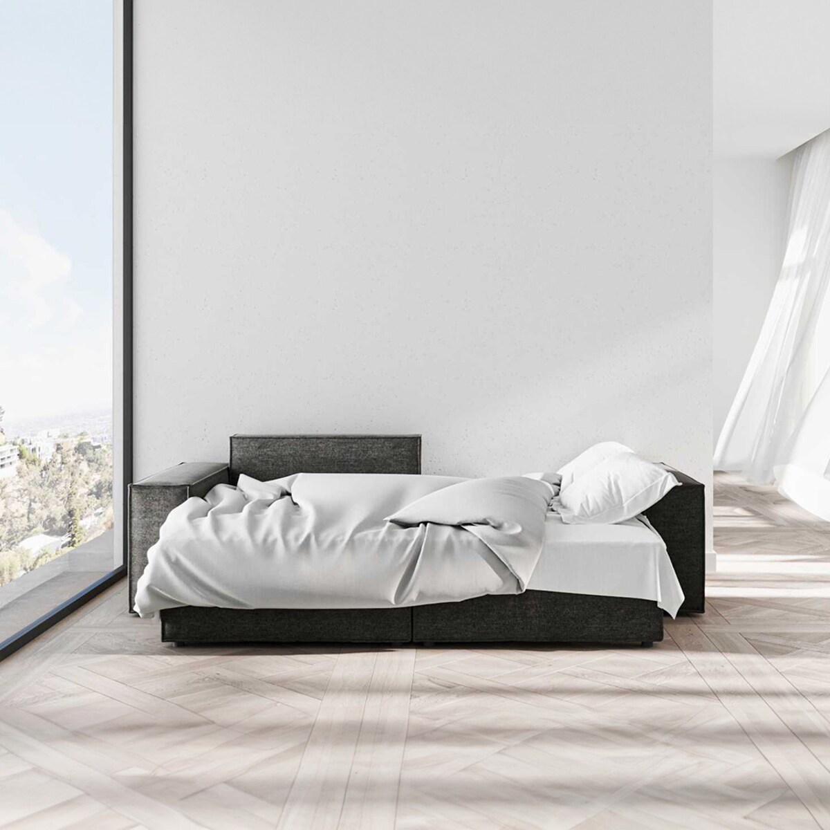 Melow Sofa narożna - antracytowa