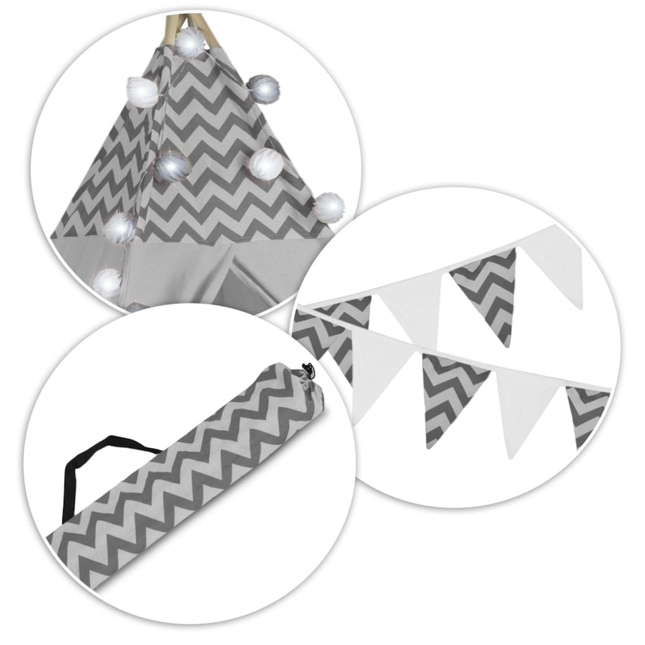 Tipi namiot wigwam dla dzieci teepee girlanda poduszki stabilizator Nukido