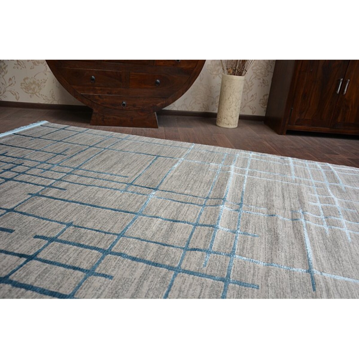 Dywan AKRYL MANYAS 191AA Szary/Niebieski 80x300 cm