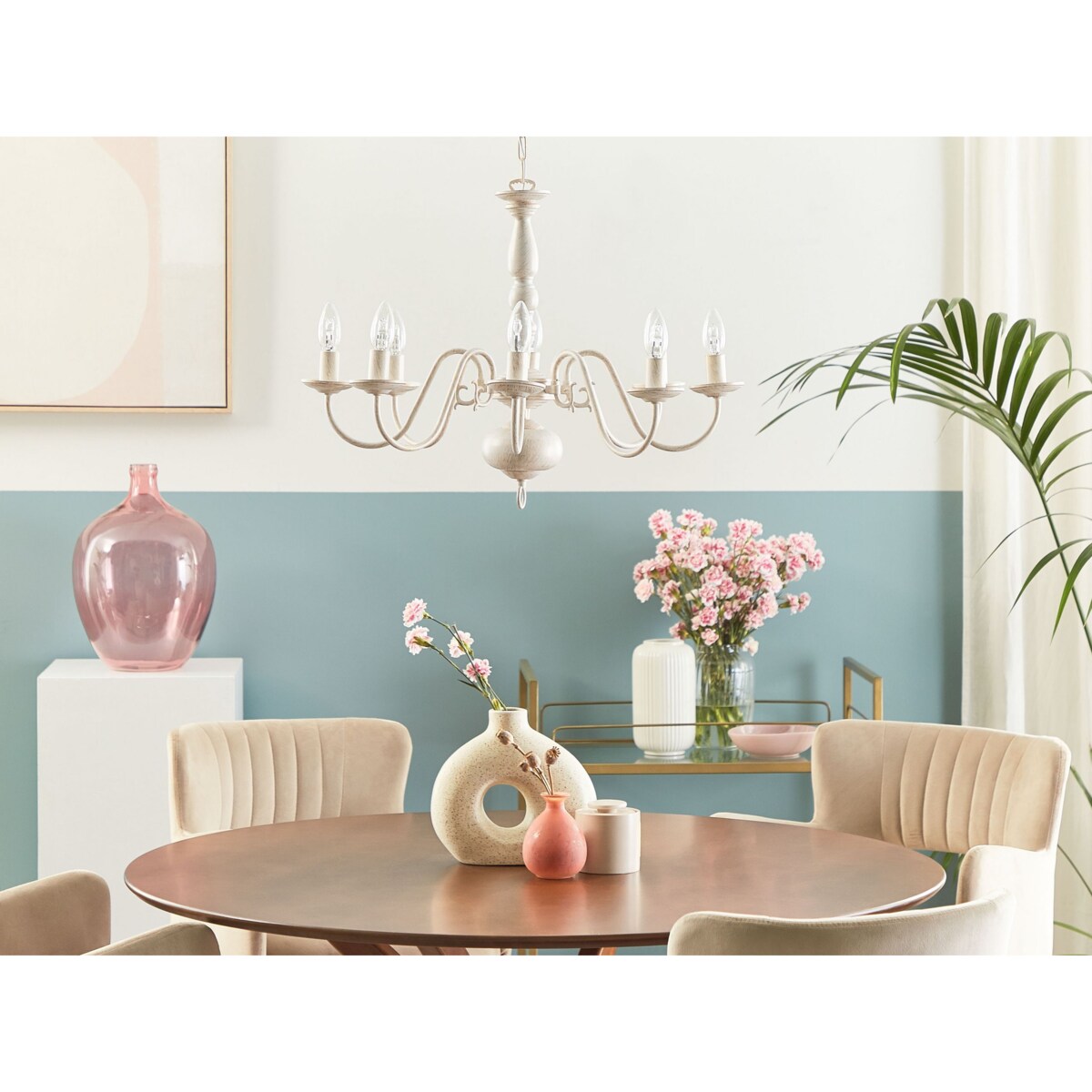 Żyrandol metalowy złamana biel BRITHON