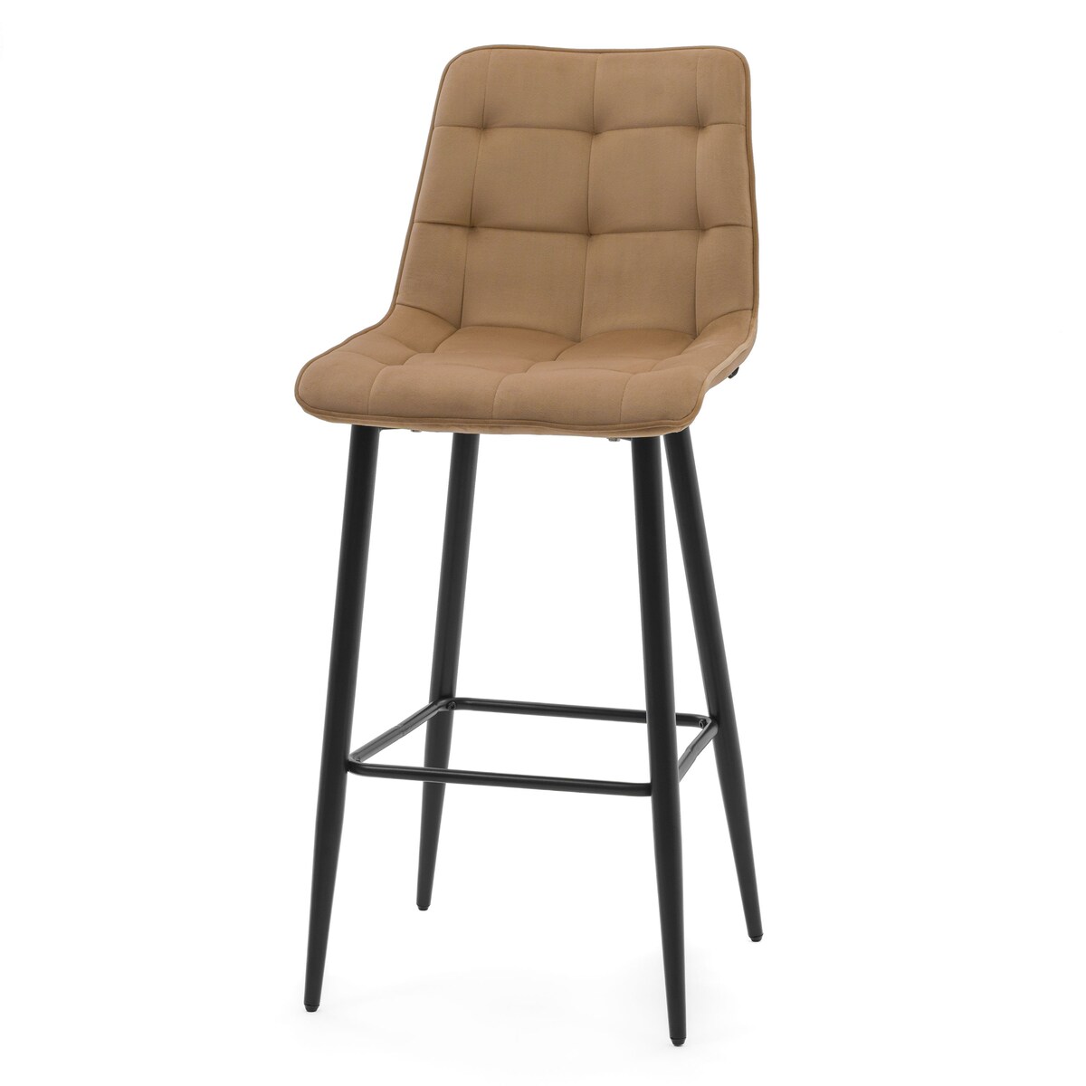 Hoker tapicerowany barowy welurowy CHIC beżowy do salonu jadalni