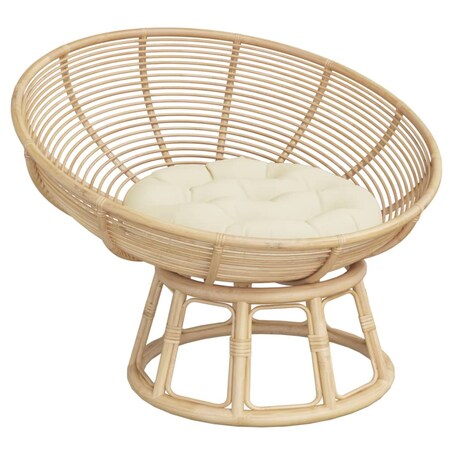 vidaXL Okrągła poduszka, kremowa, Ø 60 x11 cm, tkanina Oxford