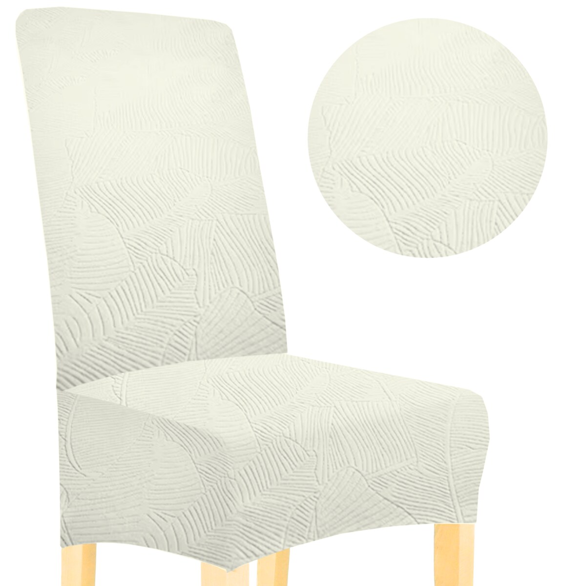 POKROWIEC NA KRZESŁO XL JASNY SZARY ŻAKARD BANANOWIEC [13-Z4-JSZ]