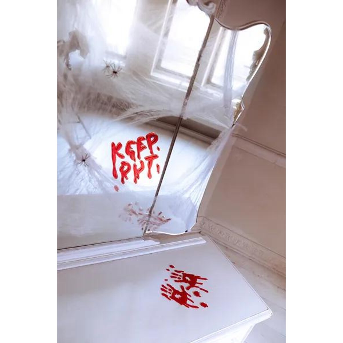 Żelowe naklejki na okno Zakrwawione dłonie, czerwony