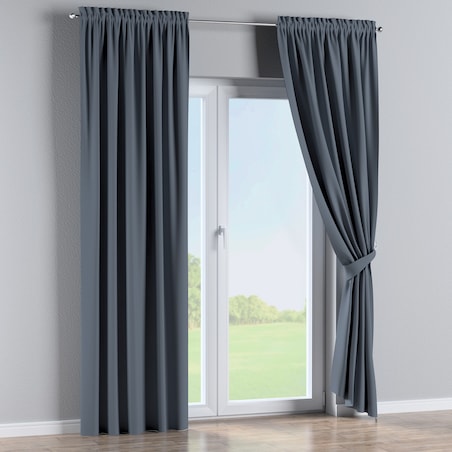 Zasłona na kanale z grzywką 1 szt. 130x245 grafitowy szary