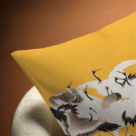 bawełniana poszewka na poduszkę - Stado żurawi 45x45 cm