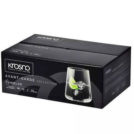Nowoczesne Szklanki Avant-Garde Krosno 6 x 430 ml do Whisky Wody Drinków Duże