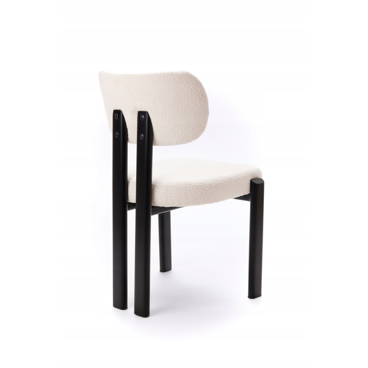 ZESTAW 2 SZTUK Krzesła LUNAR Biało-Czarne Tapicerowane Nowoczesne Loft