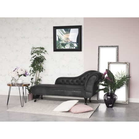 Szezlong eko zamsz prawostronny szary NIMES