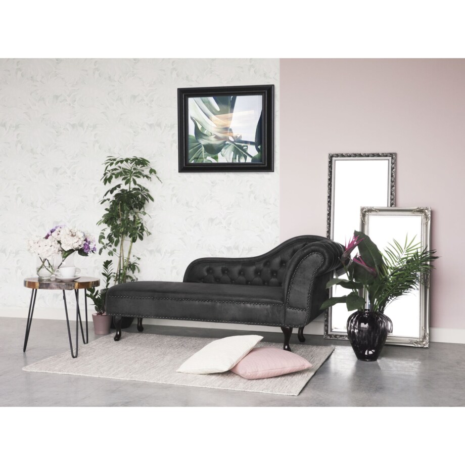 Szezlong eko zamsz prawostronny szary NIMES